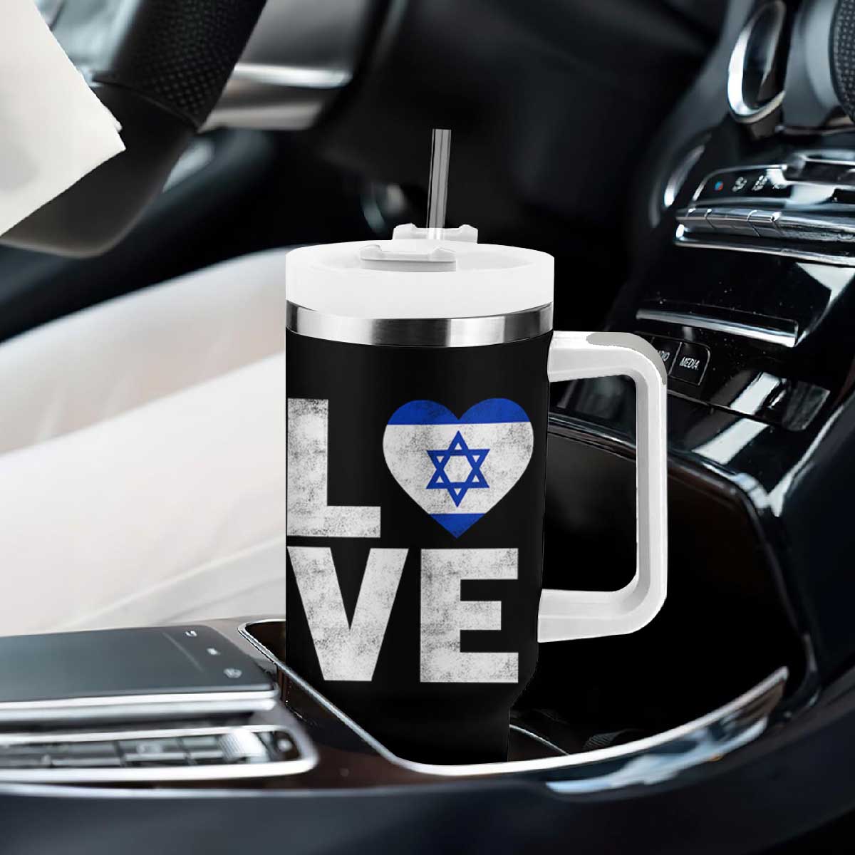 I Love Israel Jewish Gifts Star of David Israeli Tumbler With Handle TS11 Print Your Wear