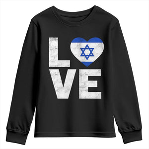 I Love Israel Jewish Gifts Star of David Israeli Youth Sweatshirt TS11 Black Print Your Wear
