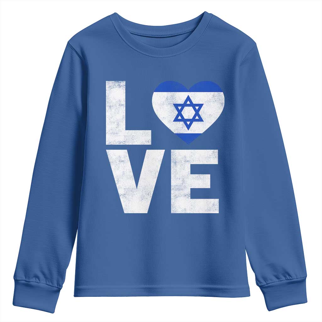 I Love Israel Jewish Gifts Star of David Israeli Youth Sweatshirt TS11 Royal Blue Print Your Wear