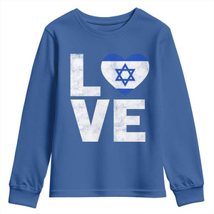 I Love Israel Jewish Gifts Star of David Israeli Youth Sweatshirt TS11 Royal Blue Print Your Wear