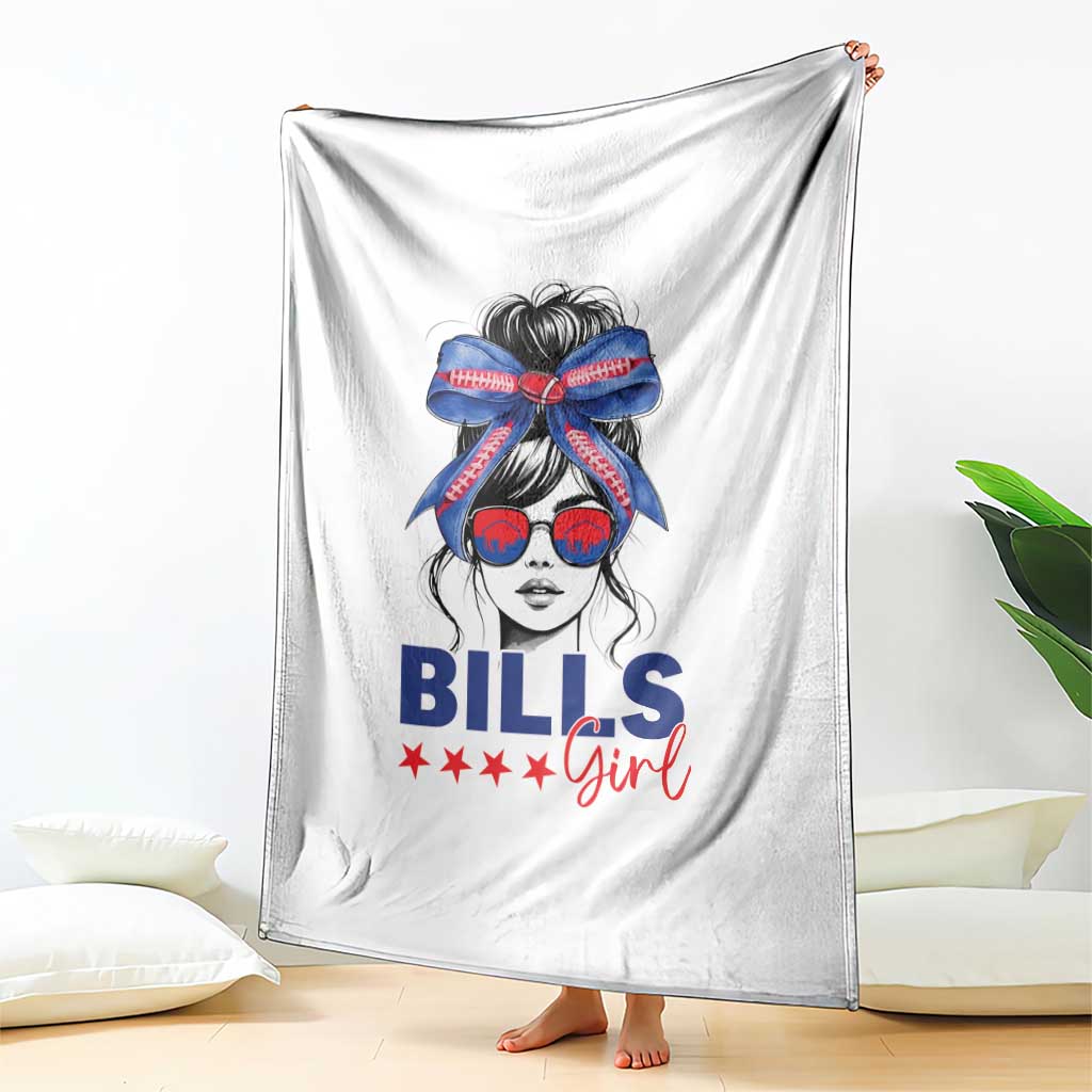 Funny BFB Football Lover Throw Blanket Sport Fan Game Day Messy Bun TS11 Print Your Wear