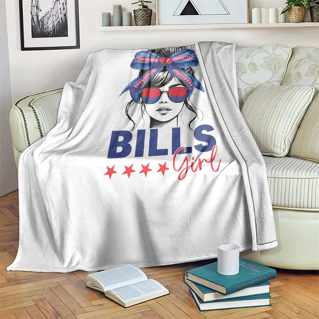 Funny BFB Football Lover Throw Blanket Sport Fan Game Day Messy Bun TS11 Print Your Wear
