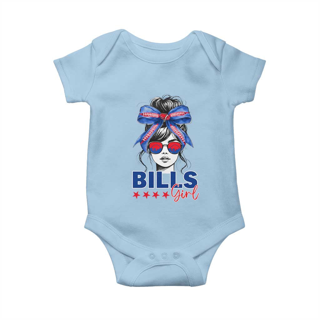 Funny BFB Football Lover Baby Onesie Sport Fan Game Day Messy Bun TS11 Light Blue Print Your Wear