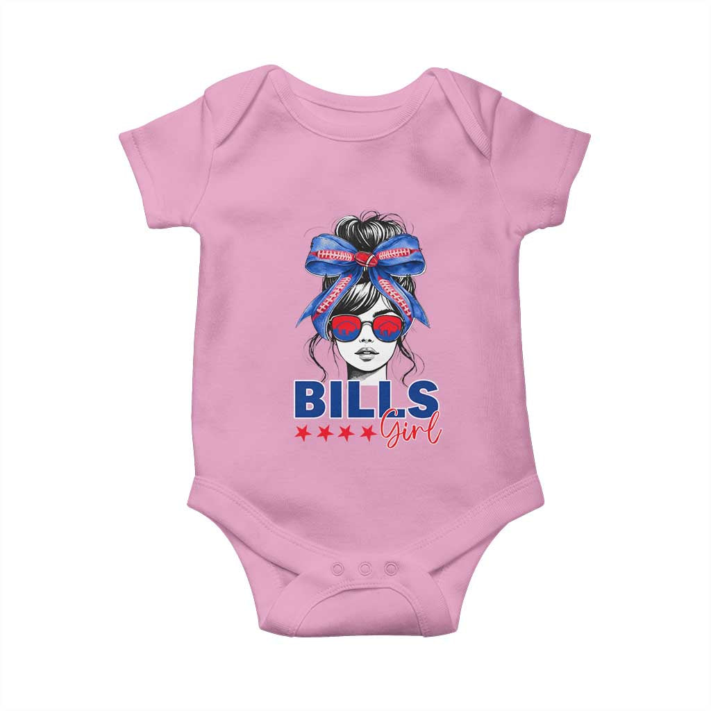 Funny BFB Football Lover Baby Onesie Sport Fan Game Day Messy Bun TS11 Light Pink Print Your Wear