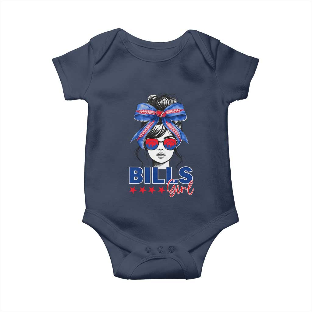 Funny BFB Football Lover Baby Onesie Sport Fan Game Day Messy Bun TS11 Navy Print Your Wear