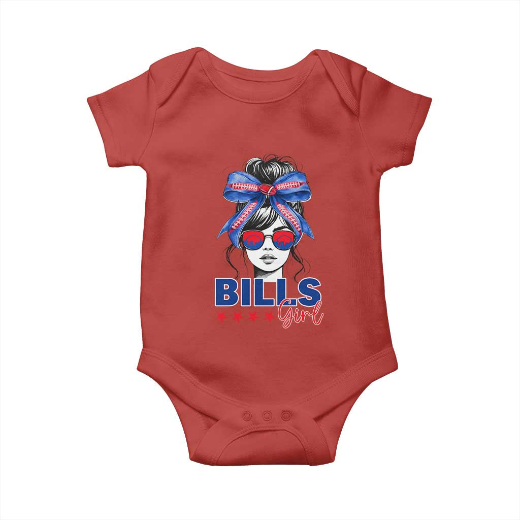 Funny BFB Football Lover Baby Onesie Sport Fan Game Day Messy Bun TS11 Red Print Your Wear