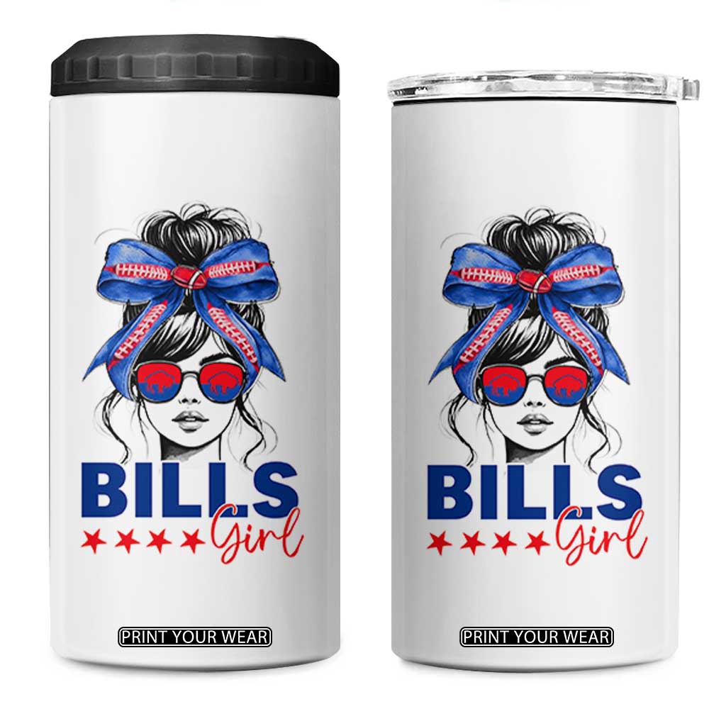 Funny BFB Football Lover 4 in 1 Can Cooler Tumbler Sport Fan Game Day Messy Bun TS11 One Size: 16 oz White Print Your Wear