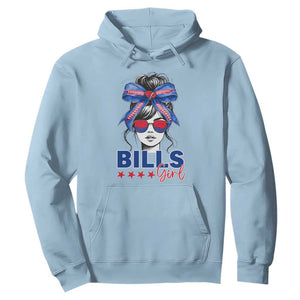 Funny BFB Football Lover Hoodie Sport Fan Game Day Messy Bun TS11 Light Blue Print Your Wear