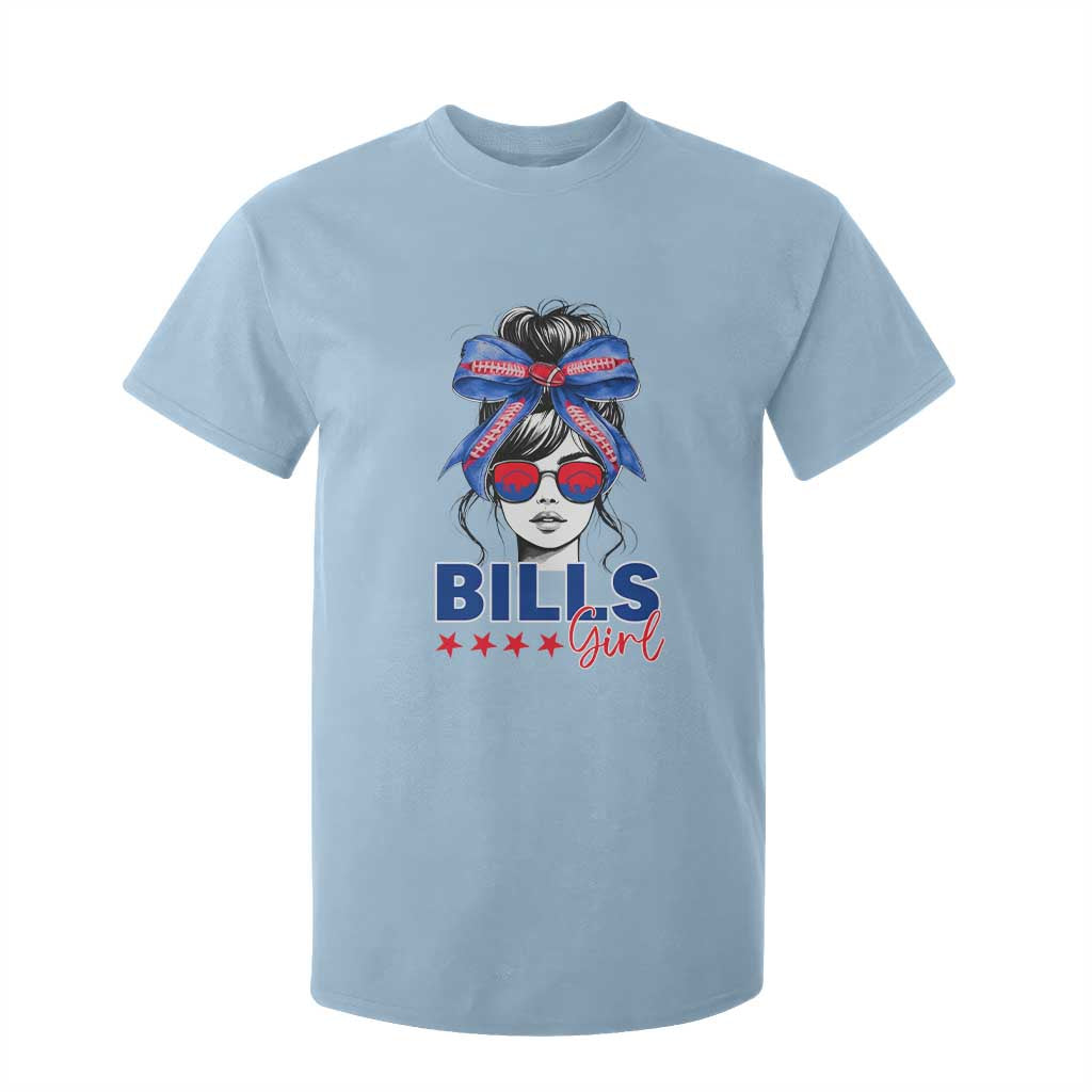 Funny BFB Football Lover T Shirt For Kid Sport Fan Game Day Messy Bun TS11 Light Blue Print Your Wear