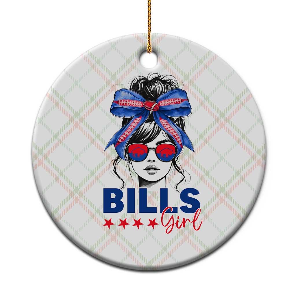 Funny BFB Football Lover Ceramic Ornament Sport Fan Game Day Messy Bun TS11 1pc Christmas Plaid Print Your Wear