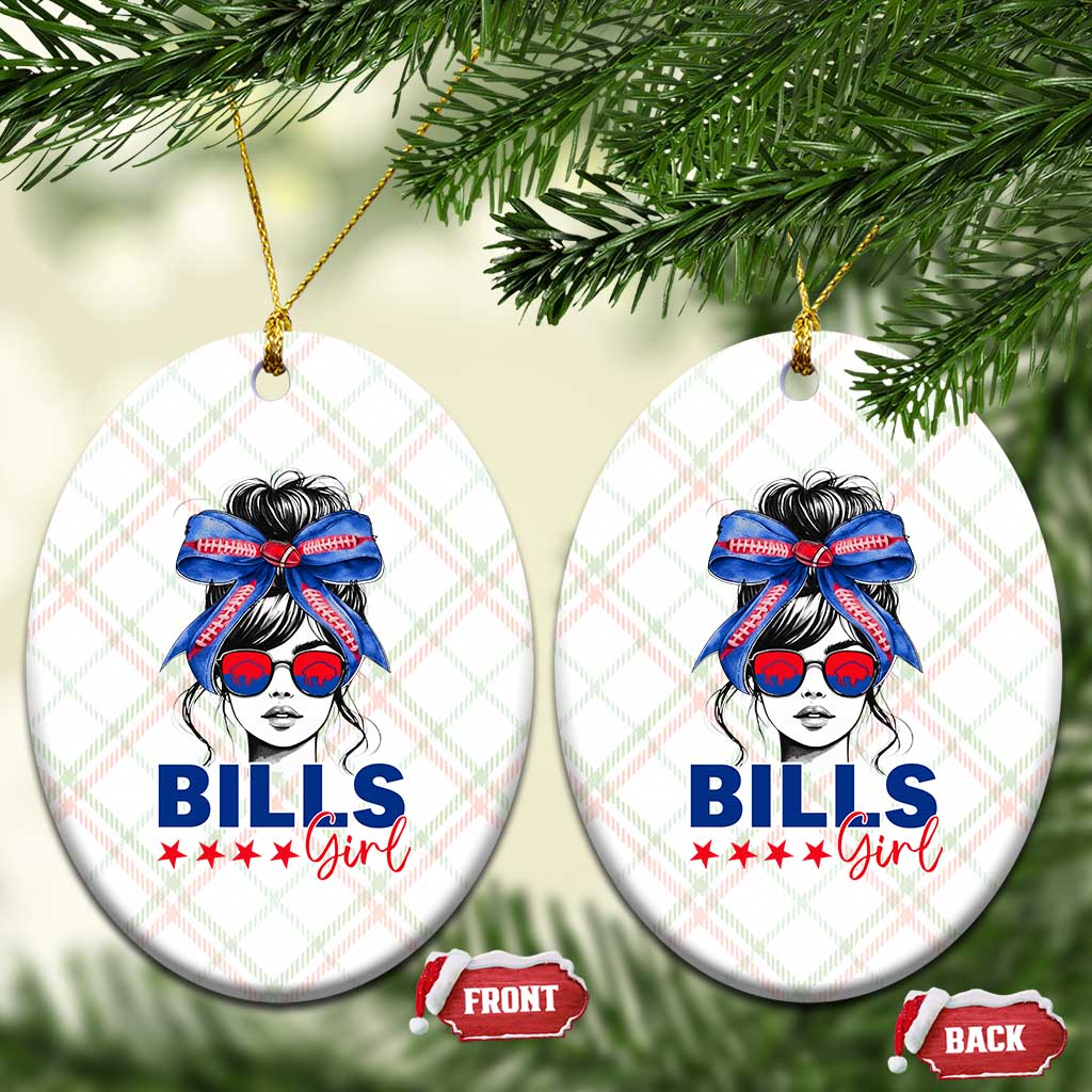 Funny BFB Football Lover Ceramic Ornament Sport Fan Game Day Messy Bun TS11 Print Your Wear
