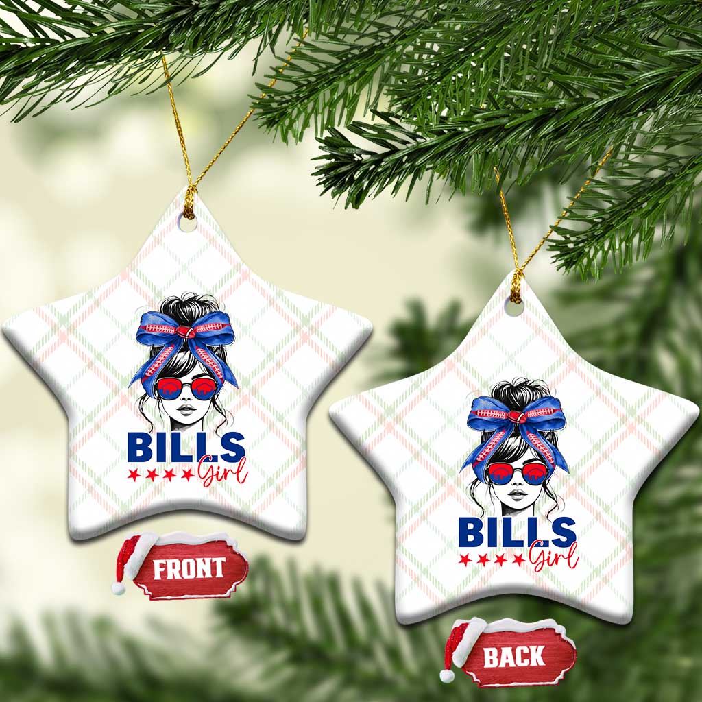 Funny BFB Football Lover Ceramic Ornament Sport Fan Game Day Messy Bun TS11 Print Your Wear