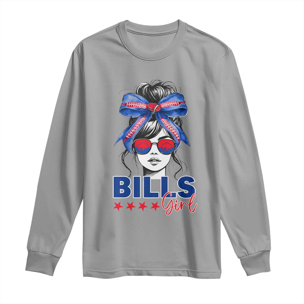 Funny BFB Football Lover Long Sleeve Shirt Sport Fan Game Day Messy Bun TS11 Sport Gray Print Your Wear
