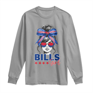 Funny BFB Football Lover Long Sleeve Shirt Sport Fan Game Day Messy Bun TS11 Sport Gray Print Your Wear