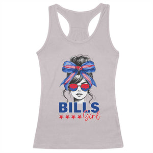 Funny BFB Football Lover Racerback Tank Top - Sport Fan Game Day Messy Bun Humor Tee TS11 Ice Gray Print Your Wear