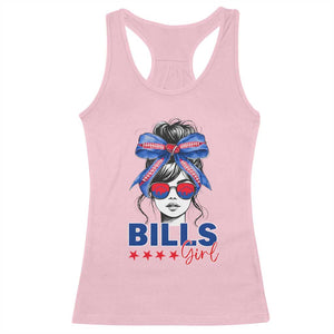 Funny BFB Football Lover Racerback Tank Top - Sport Fan Game Day Messy Bun Humor Tee TS11 Light Pink Print Your Wear
