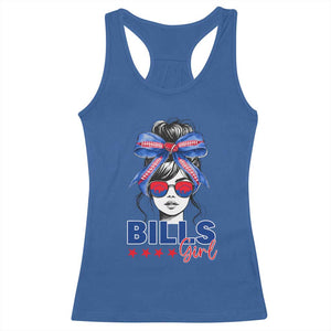 Funny BFB Football Lover Racerback Tank Top - Sport Fan Game Day Messy Bun Humor Tee TS11 Royal Blue Print Your Wear