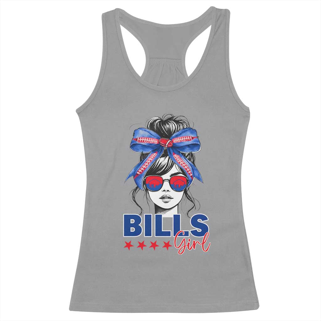 Funny BFB Football Lover Racerback Tank Top - Sport Fan Game Day Messy Bun Humor Tee TS11 Sport Gray Print Your Wear