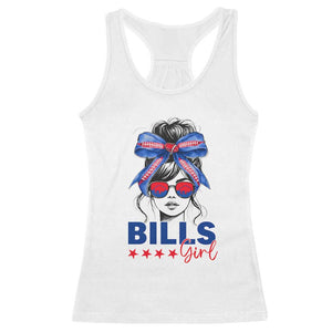 Funny BFB Football Lover Racerback Tank Top - Sport Fan Game Day Messy Bun Humor Tee TS11 White Print Your Wear