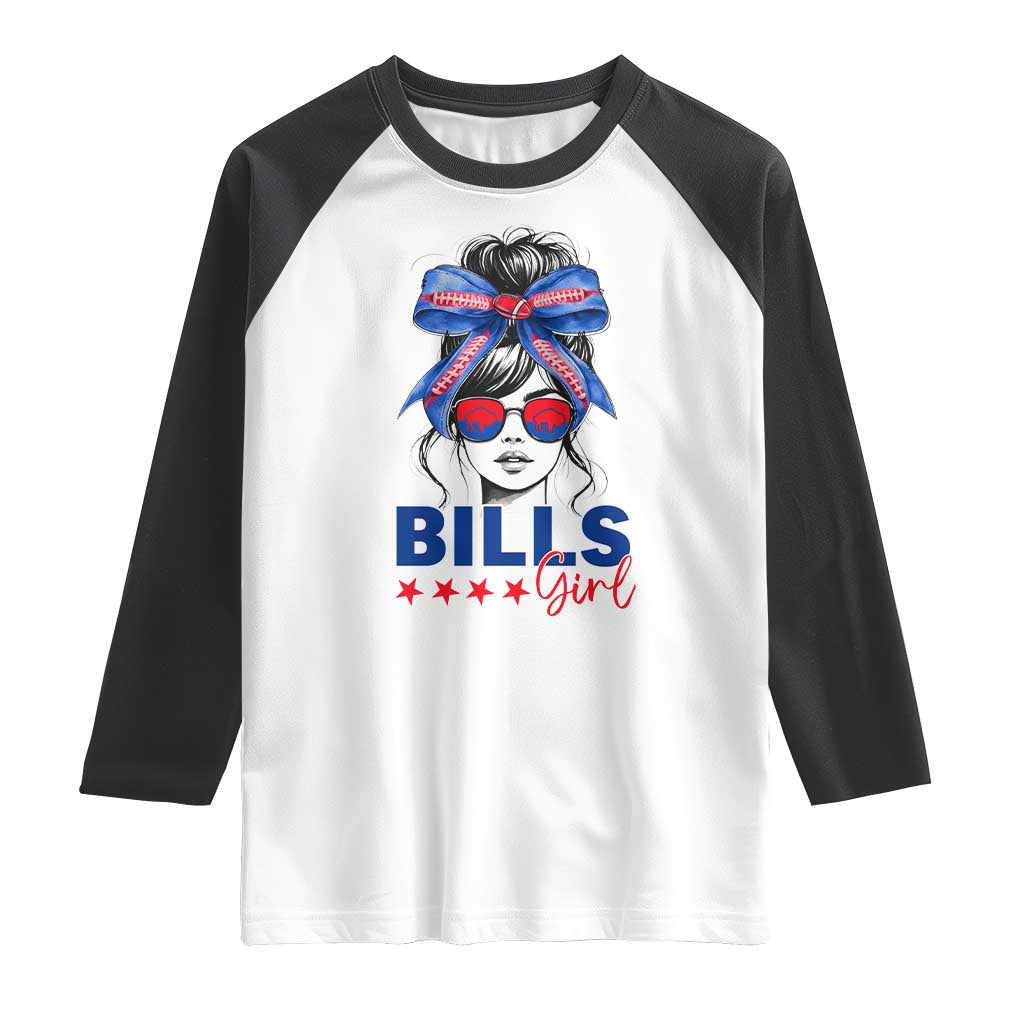 Funny BFB Football Lover Raglan Shirt Sport Fan Game Day Messy Bun TS11 White Black Print Your Wear
