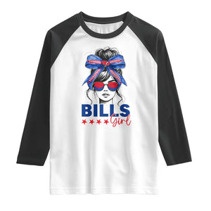 Funny BFB Football Lover Raglan Shirt Sport Fan Game Day Messy Bun TS11 White Black Print Your Wear