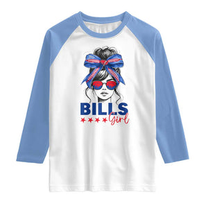 Funny BFB Football Lover Raglan Shirt Sport Fan Game Day Messy Bun TS11 White Carolina Blue Print Your Wear