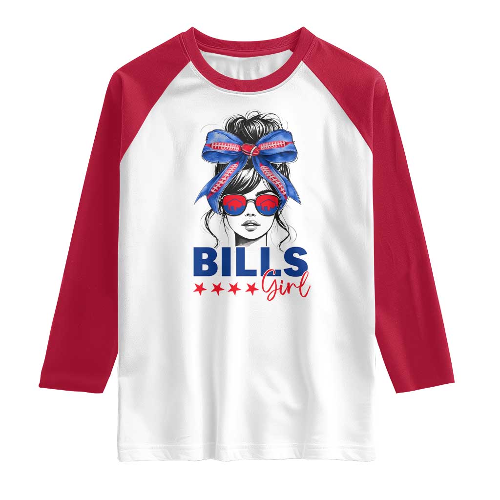 Funny BFB Football Lover Raglan Shirt Sport Fan Game Day Messy Bun TS11 White Red Print Your Wear