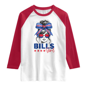 Funny BFB Football Lover Raglan Shirt Sport Fan Game Day Messy Bun TS11 White Red Print Your Wear