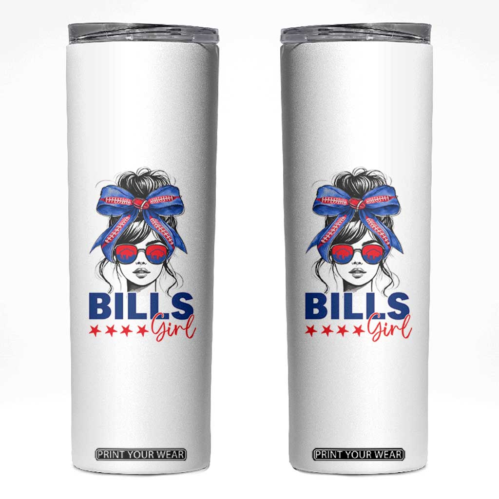 Funny BFB Football Lover Skinny Tumbler Sport Fan Game Day Messy Bun TS11 White Print Your Wear