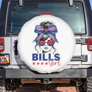 Funny BFB Football Lover Spare Tire Cover Sport Fan Game Day Messy Bun TS11 No hole White Print Your Wear