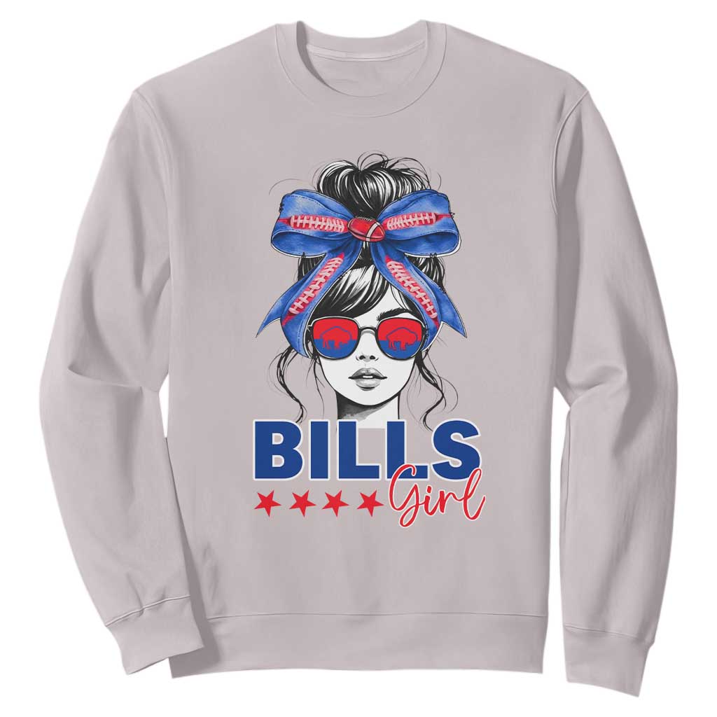 Funny BFB Football Lover Sweatshirt Sport Fan Game Day Messy Bun TS11 Ice Gray Print Your Wear