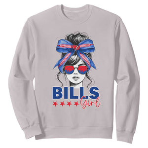 Funny BFB Football Lover Sweatshirt Sport Fan Game Day Messy Bun TS11 Ice Gray Print Your Wear