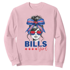 Funny BFB Football Lover Sweatshirt Sport Fan Game Day Messy Bun TS11 Light Pink Print Your Wear