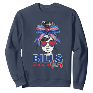 Funny BFB Football Lover Sweatshirt Sport Fan Game Day Messy Bun TS11 Navy Print Your Wear