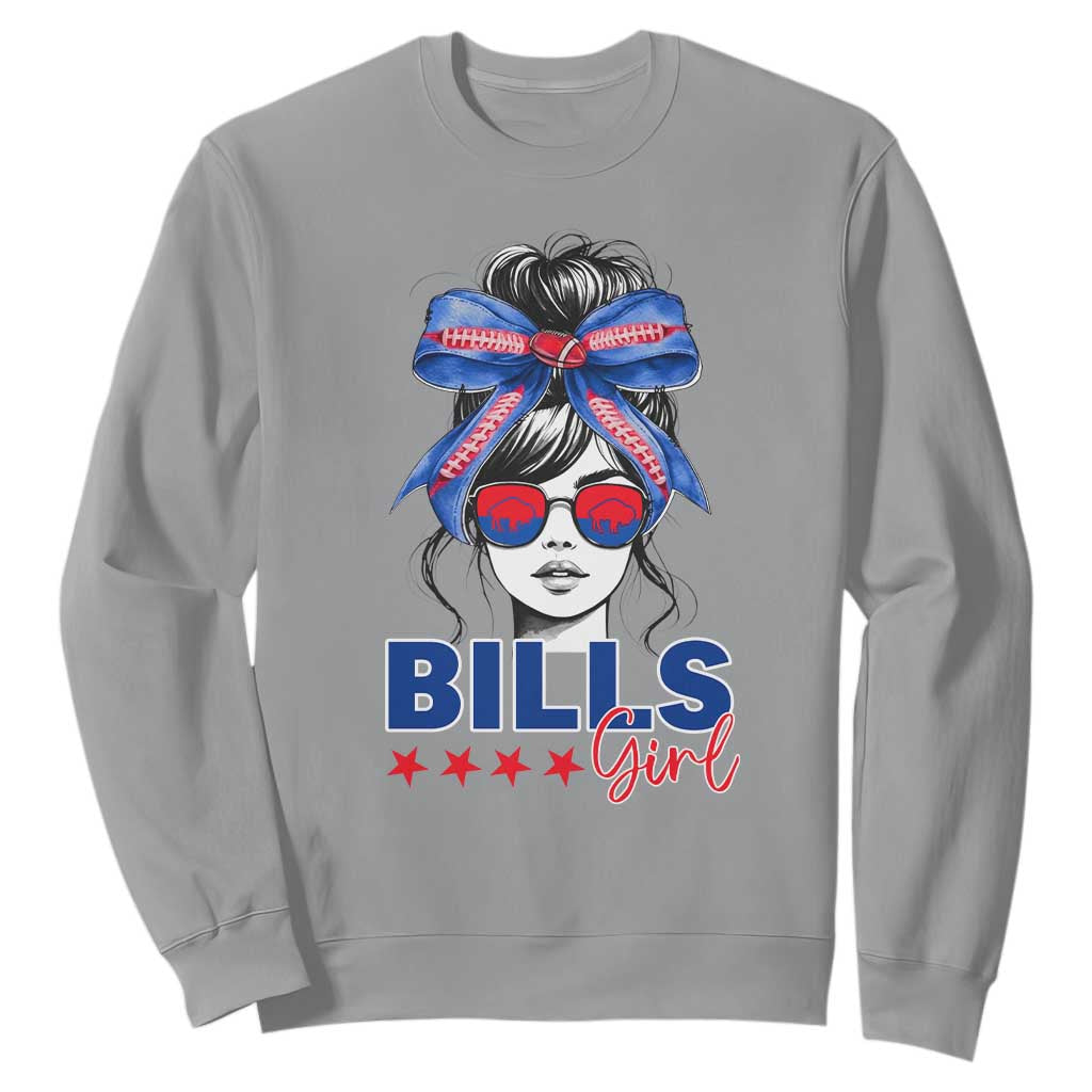 Funny BFB Football Lover Sweatshirt Sport Fan Game Day Messy Bun TS11 Sport Gray Print Your Wear