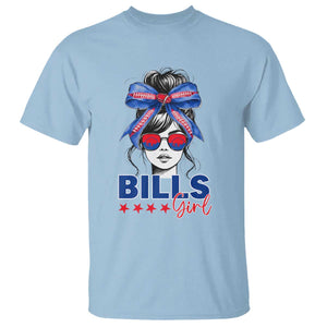 Funny BFB Football Lover T Shirt Sport Fan Game Day Messy Bun TS11 Light Blue Print Your Wear
