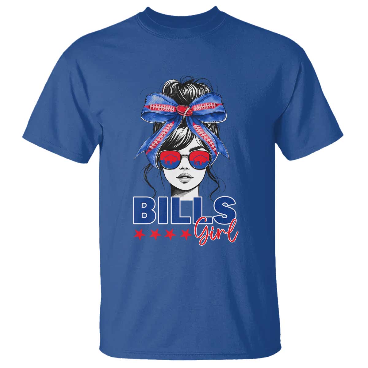 Funny BFB Football Lover T Shirt Sport Fan Game Day Messy Bun TS11 Royal Blue Print Your Wear