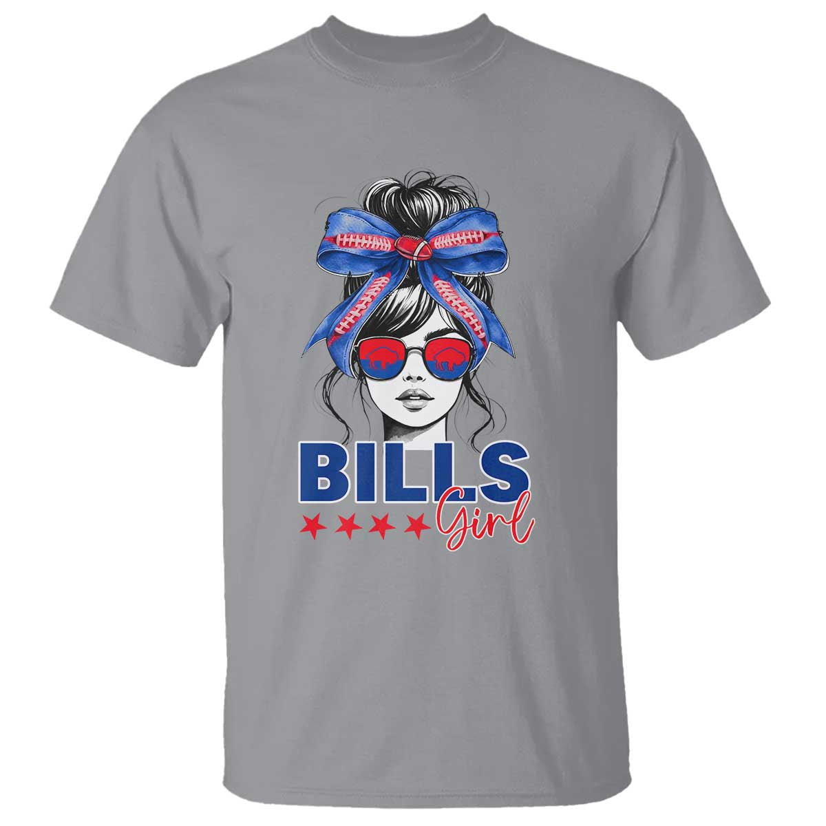 Funny BFB Football Lover T Shirt Sport Fan Game Day Messy Bun TS11 Sport Gray Print Your Wear