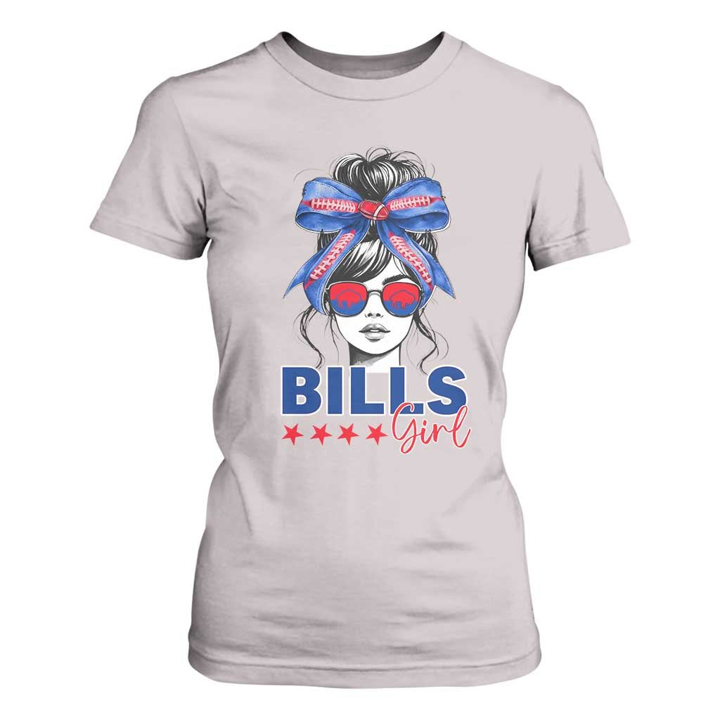 Funny BFB Football Lover T Shirt For Women Sport Fan Game Day Messy Bun TS11 Ice Gray Print Your Wear