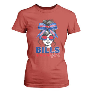 Funny BFB Football Lover T Shirt For Women Sport Fan Game Day Messy Bun TS11 Red Print Your Wear