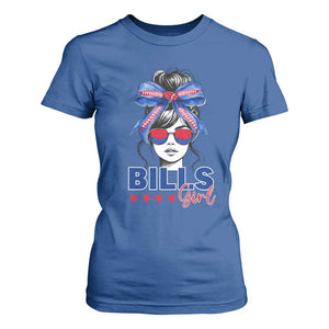 Funny BFB Football Lover T Shirt For Women Sport Fan Game Day Messy Bun TS11 Royal Blue Print Your Wear