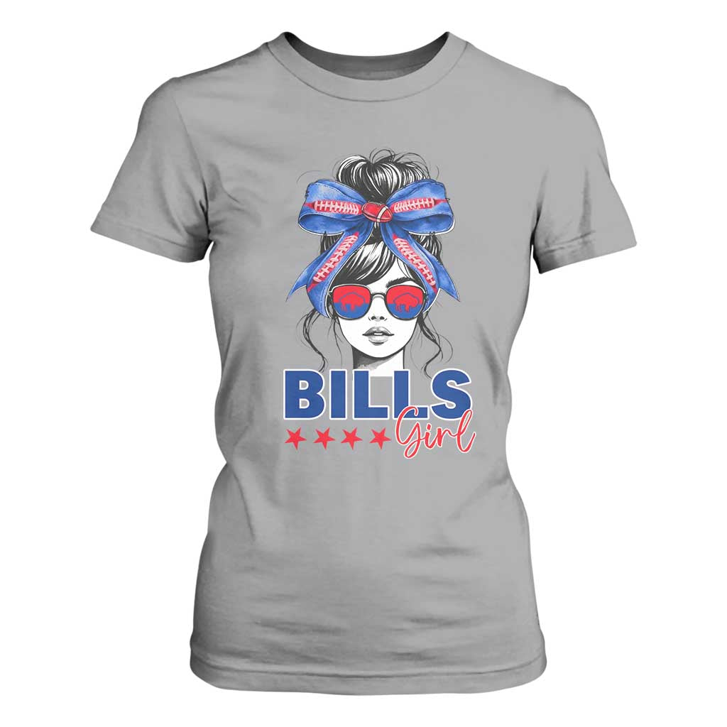 Funny BFB Football Lover T Shirt For Women Sport Fan Game Day Messy Bun TS11 Sport Gray Print Your Wear