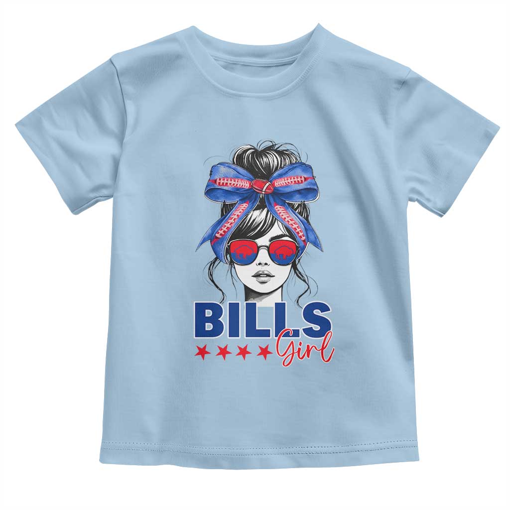 Funny BFB Football Lover Toddler T Shirt Sport Fan Game Day Messy Bun TS11 Light Blue Print Your Wear