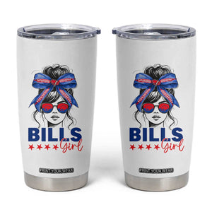 Funny BFB Football Lover Tumbler Cup Sport Fan Game Day Messy Bun TS11 White Print Your Wear
