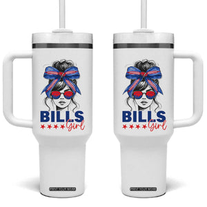 Funny BFB Football Lover Tumbler With Handle Sport Fan Game Day Messy Bun TS11 One Size: 40 oz White Print Your Wear