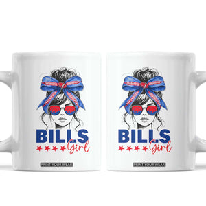 Funny BFB Football Lover Coffee Mug Sport Fan Game Day Messy Bun TS11 White Print Your Wear