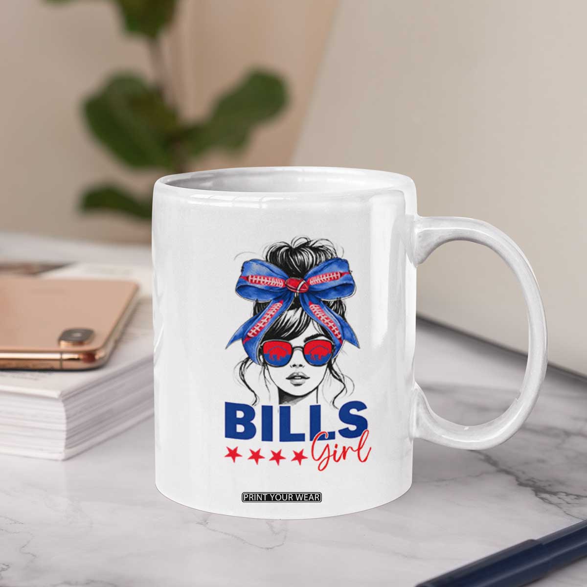 Funny BFB Football Lover Coffee Mug Sport Fan Game Day Messy Bun TS11 Print Your Wear