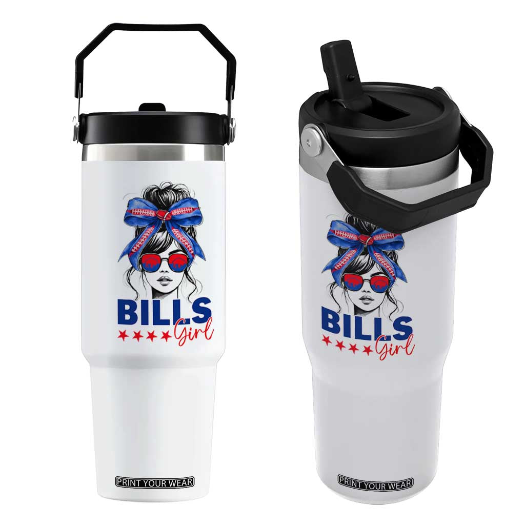 Funny BFB Football Lover Flip Straw Tumbler Sport Fan Game Day Messy Bun TS11 One Size: 30 oz White Print Your Wear