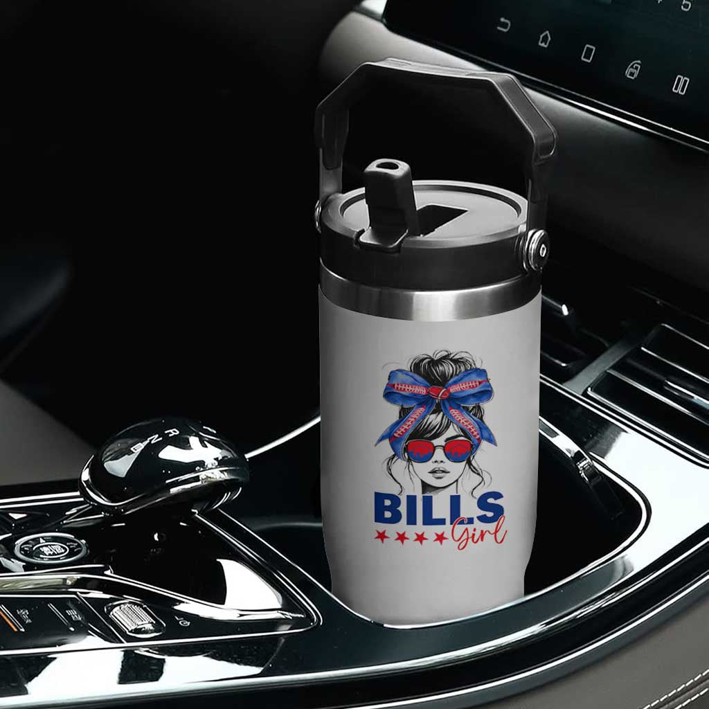 Funny BFB Football Lover Flip Straw Tumbler Sport Fan Game Day Messy Bun TS11 Print Your Wear