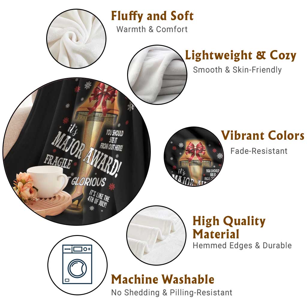 Funny Christmas Movie Throw Blanket It Is A Major Award Fragile Italian Leg Lamp TS11 Print Your Wear